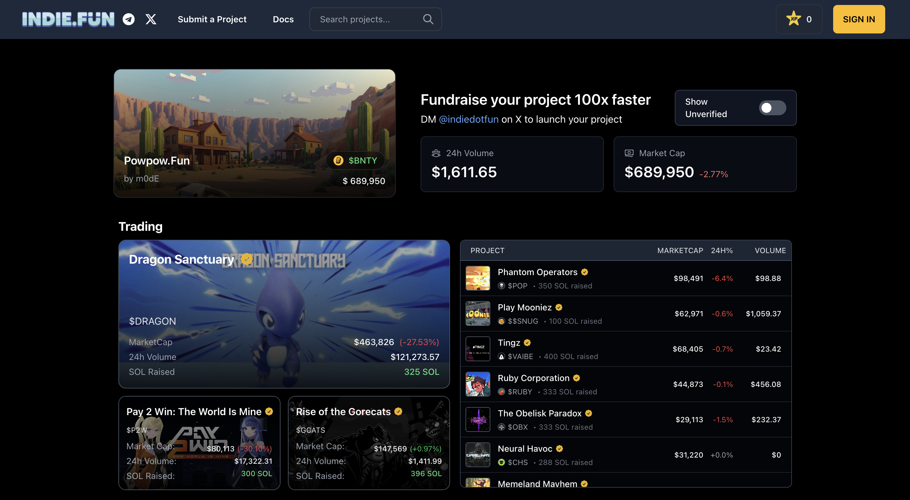 Indie.fun Platform